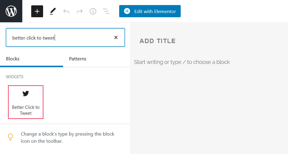 Better Click to Tweet Gutenberg
