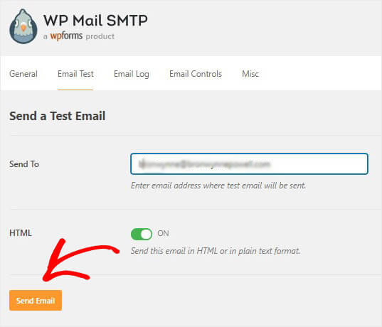Enviar email SMTP de teste