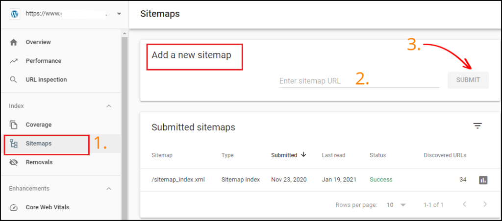 Google Search Console Enviar Sitemap