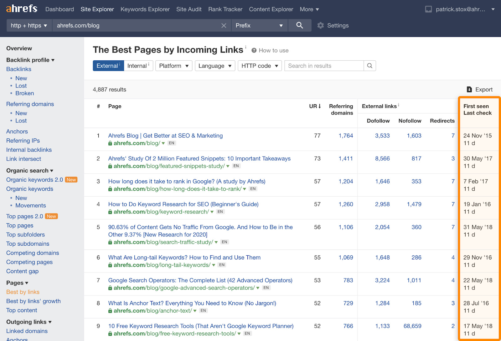 Como o Ahrefs conta links e domínios - BR Atsit