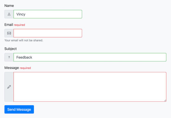 Bootstrap Contact Form Output