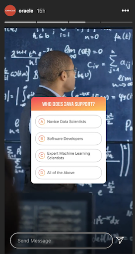 Dicas de geração de leads de B2B por meio de Instagram Stories-Conduza questionários Oracle