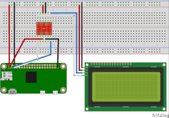 Raspberry Pi LCD2004 I2C Circuit