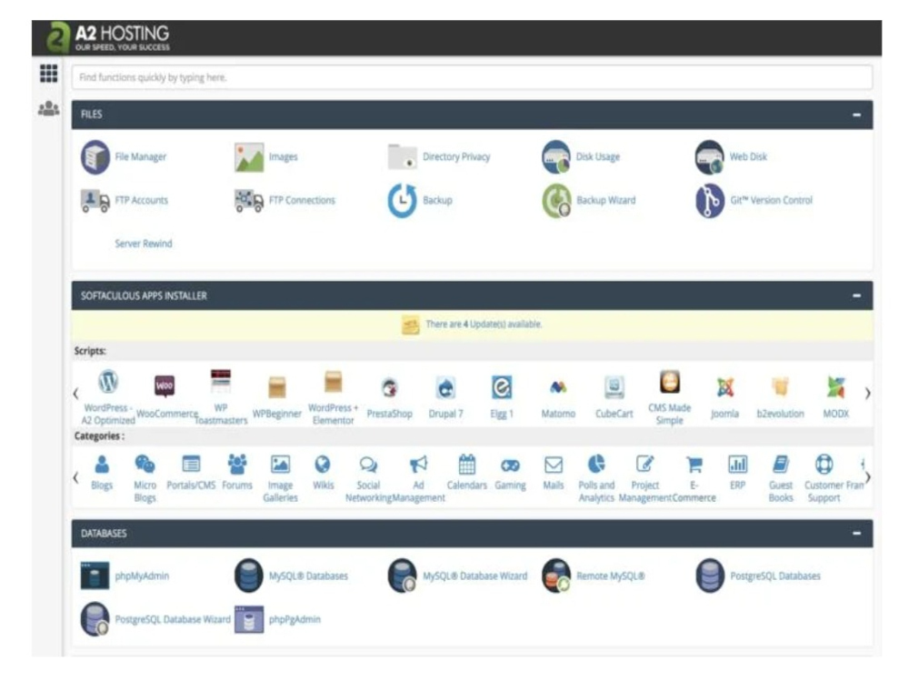 A2 Hosting vs SiteGround-A2 Hosting cPanel