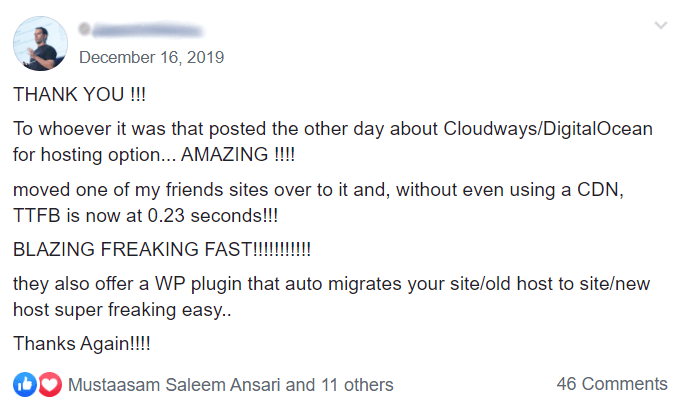 Cloudways-Facebook-Review