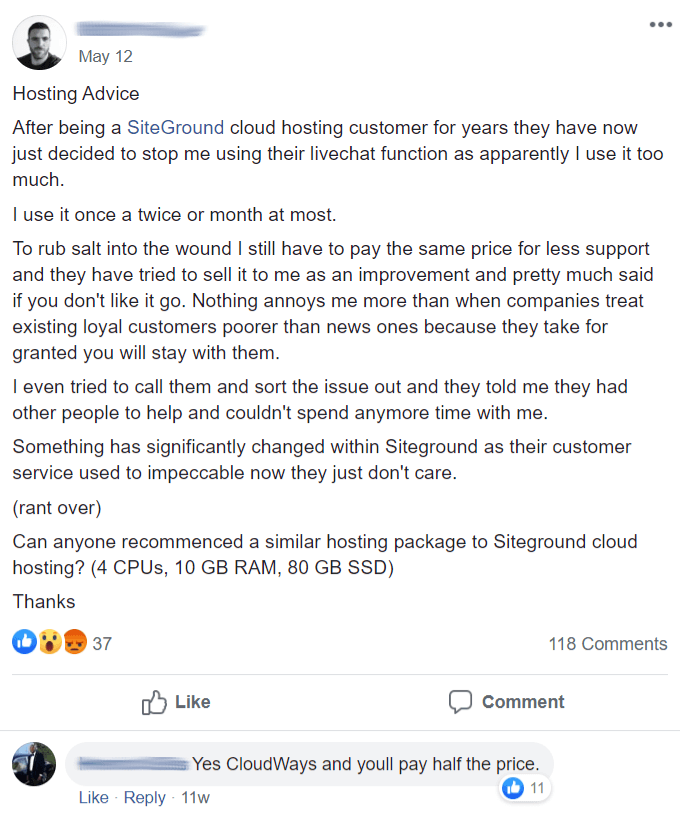 SiteGround Mau suporte