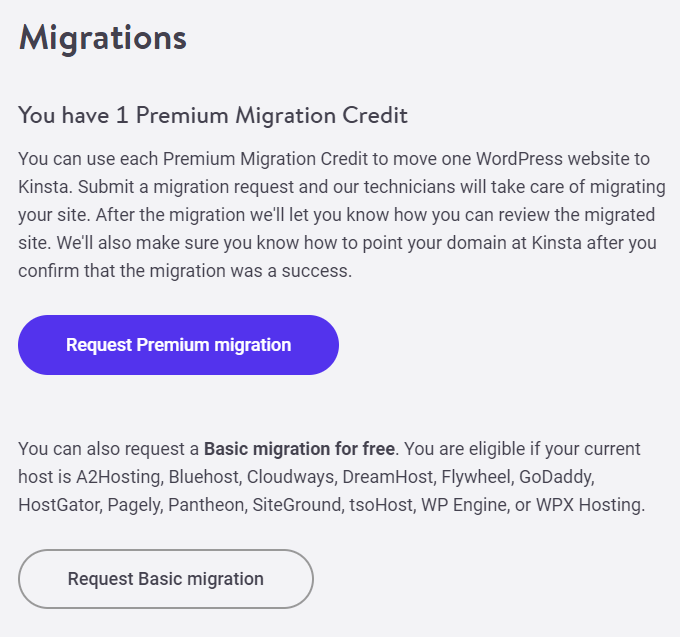 Kinsta Free Migrations