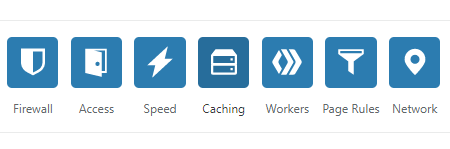 Seção de cache no Cloudflare.