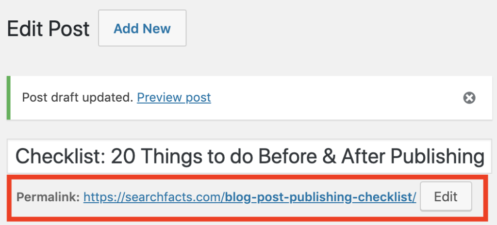 Alterar link permanente em uma postagem do WordPress