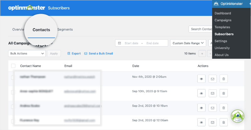 guia de contatos de leads de monstro