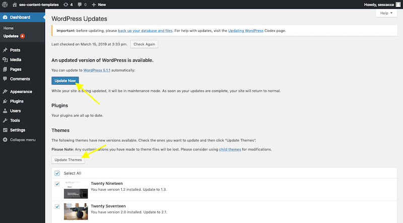 Atualização manual