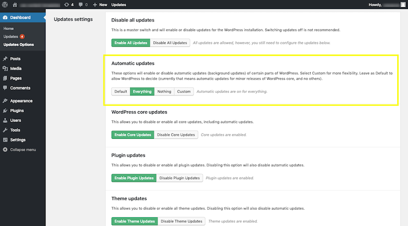 Atualizações automáticas