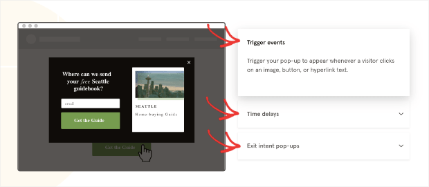 Leadpages popup triggers
