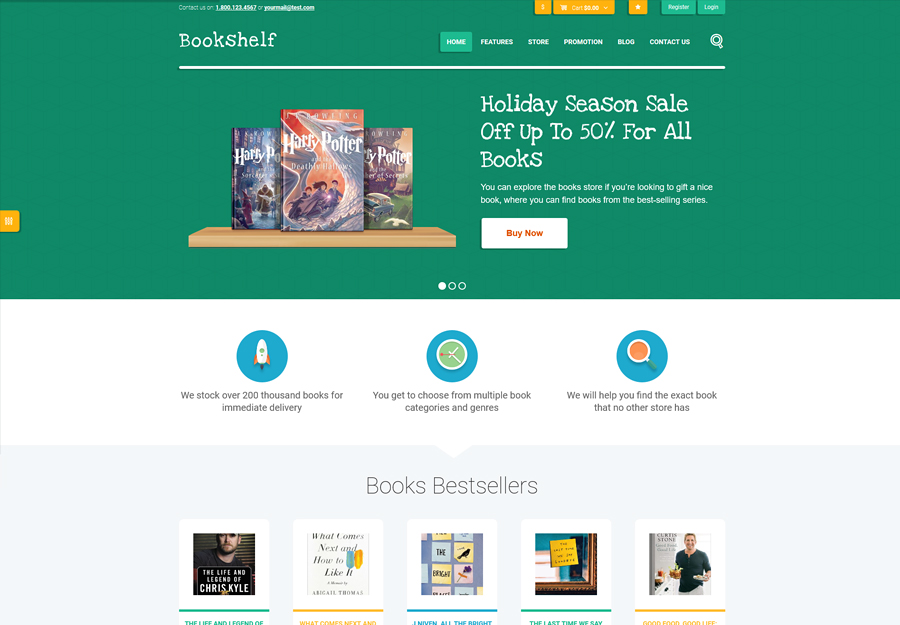 Bookshelf | Livros e mídia online Store WordPress Theme