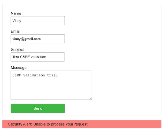 Anti CSRF Protection Output