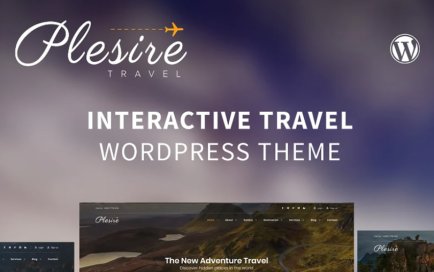 Plesire-Tema interativo do WordPress de viagem