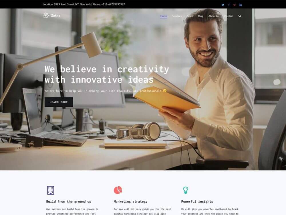 Zakra wordpress theme