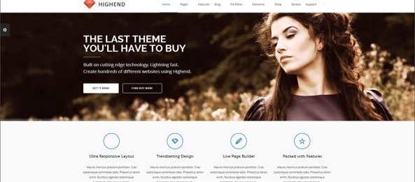 Tema comercial WordPress de alta qualidade