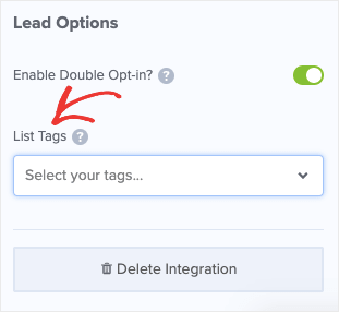 Adicionar tags aos optins de geração de leads de B2B
