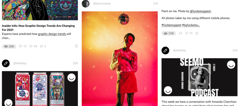 Ello é uma alternativa ao Pinterest para criadores e artistas.