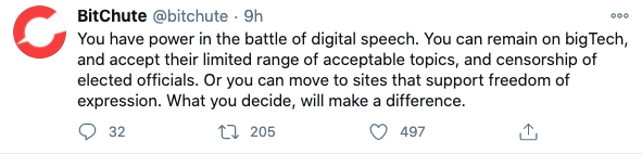 BitChute, uma rede social anticensura.
