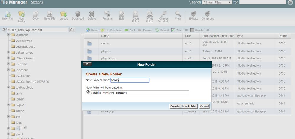 cpanel-create-new-folder