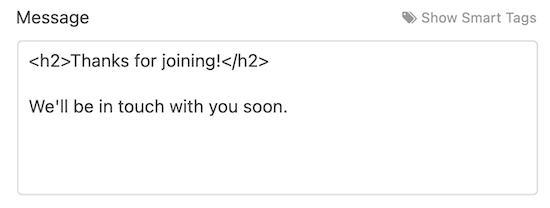 Mensagem de e-mail personalizada