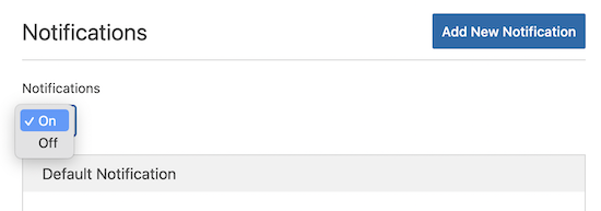 Ativar alternador de notificações em