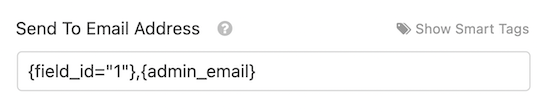 Enviar para o usuário e endereço de e-mail do administrador