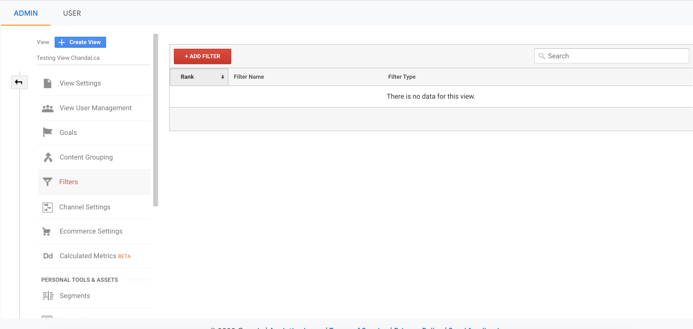 Adicionando um filtro no Google Analytics