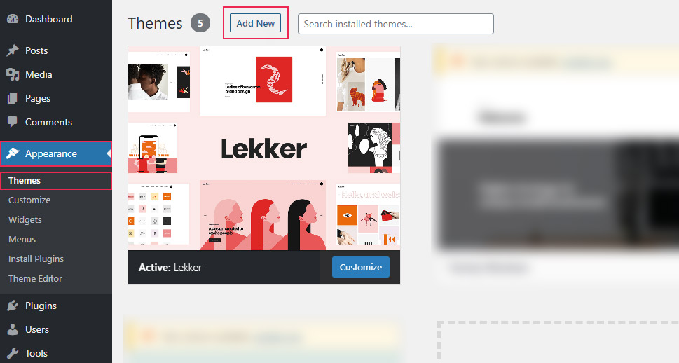 Adicionar novos temas
