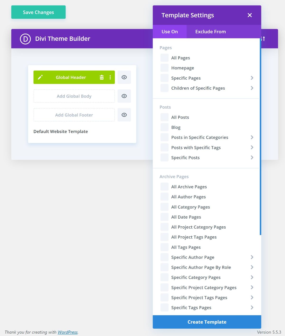 Criando modelos de tema separados do divi builder