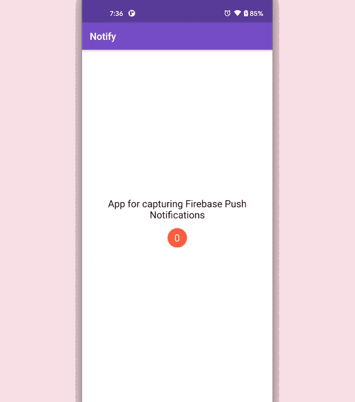 Flutter Push Notifications Example App: Empty Message Container