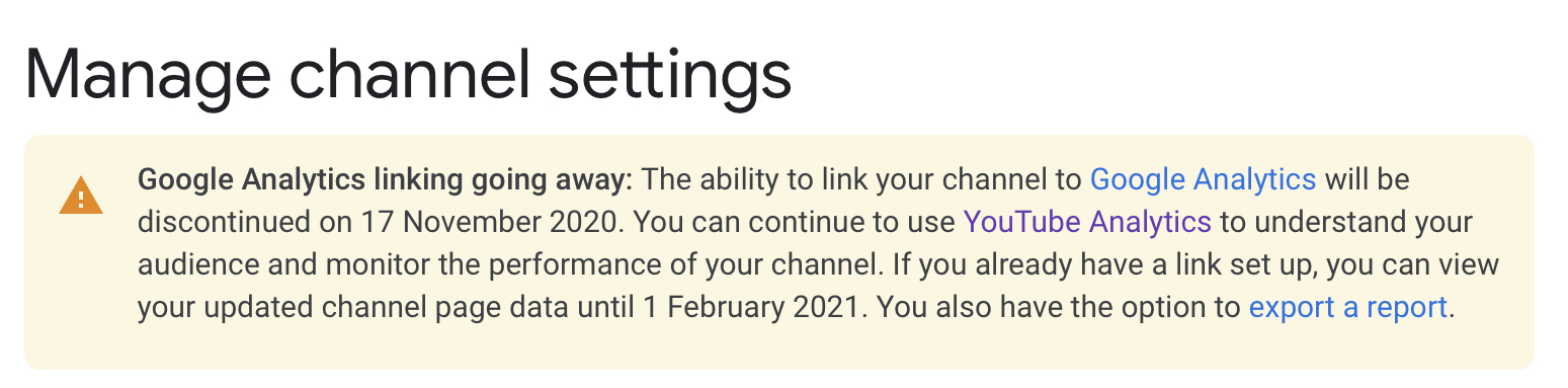 Google Analytics interrompe a coleta de dados dos canais do YouTube