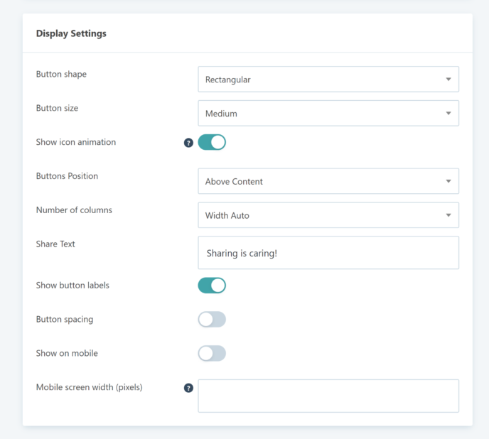 Grow by Mediavine Display Settings