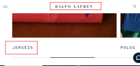 Ralph Lauren exemplo de erro de tradução do mercado de inglês para espanhol.