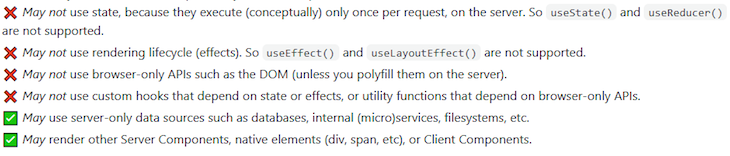 RFC React Components Restrictions