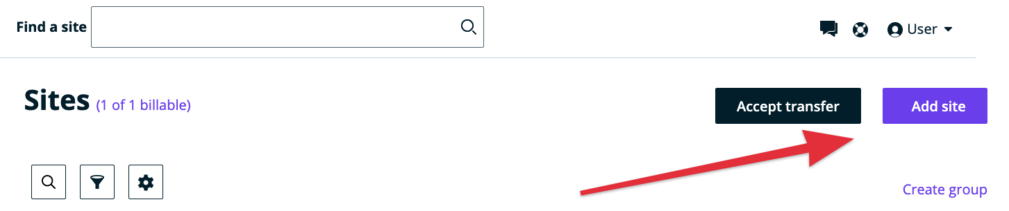 adicionar um novo site