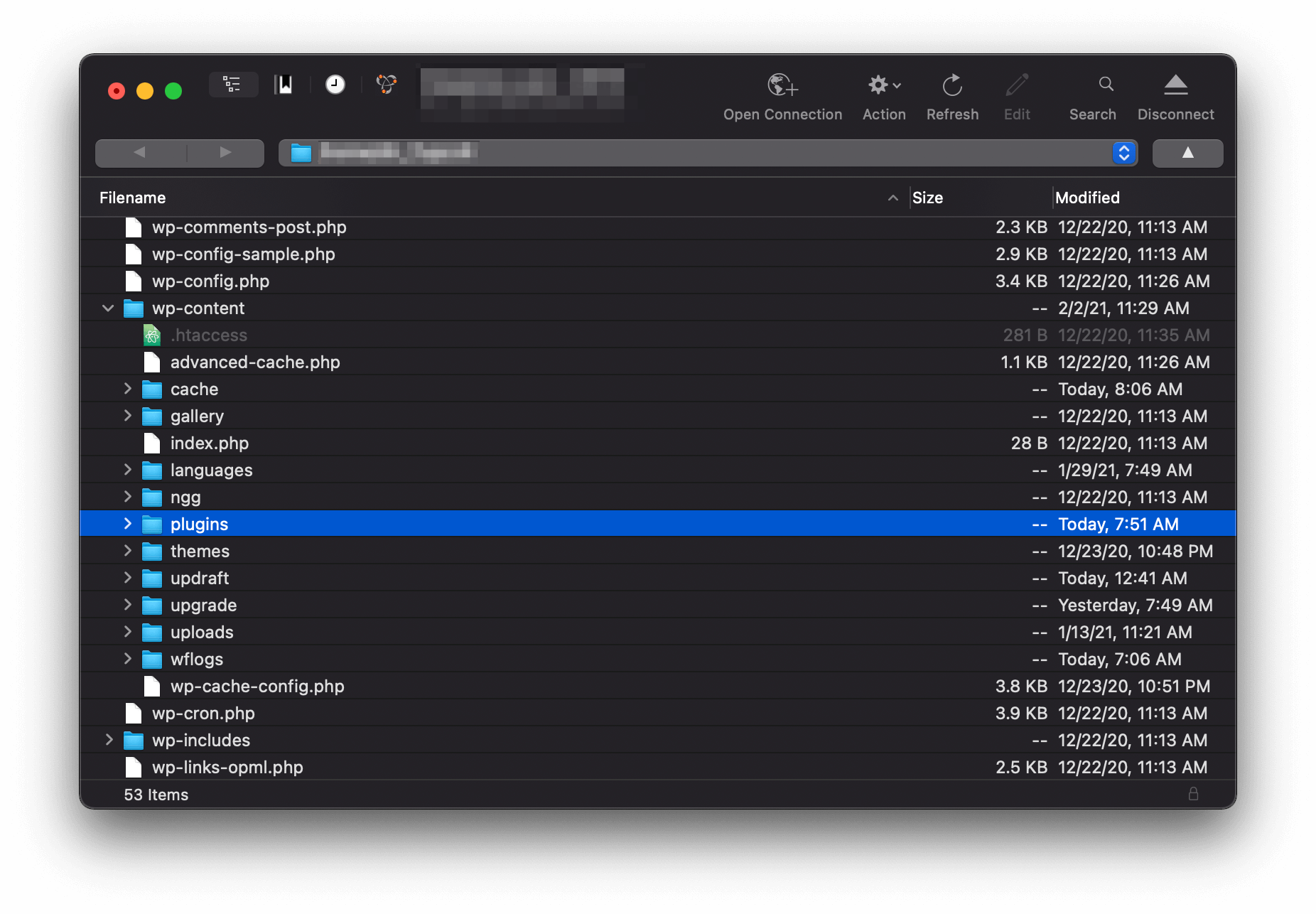 A pasta de plugins.