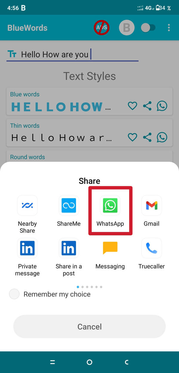 Tap on the WhatsApp icon.