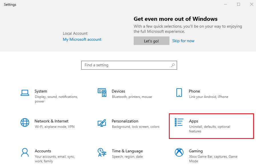 Click on Apps