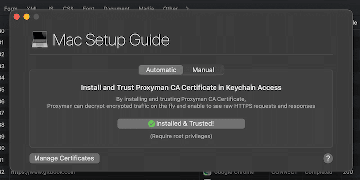 Proxyman Guia de instalação do certificado CA para Mac