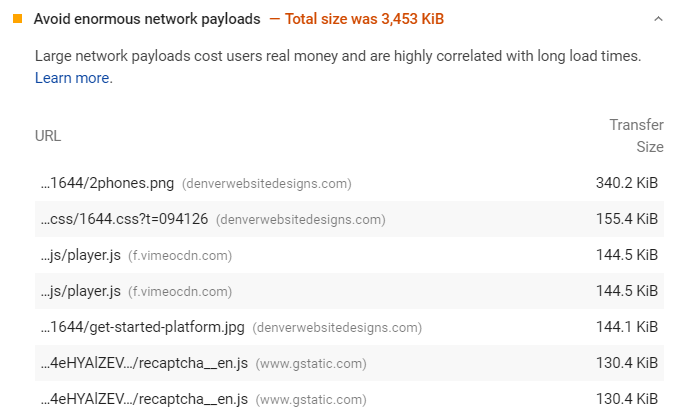 Avoid Enormous Network Payloads