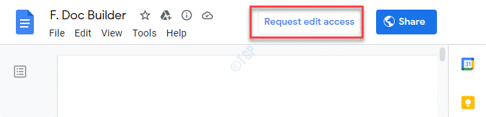 Arquivo do Google Docs Upper right-hand-side Solicitar acesso de edição