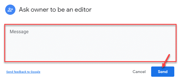 Peça ao proprietário para ser um editor Escrever mensagem Enviar