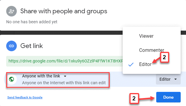Compartilhar com pessoas e grupos Qualquer pessoa na Internet com este link pode editar Editor Concluído