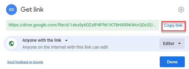 Obter link Copiar link concluído