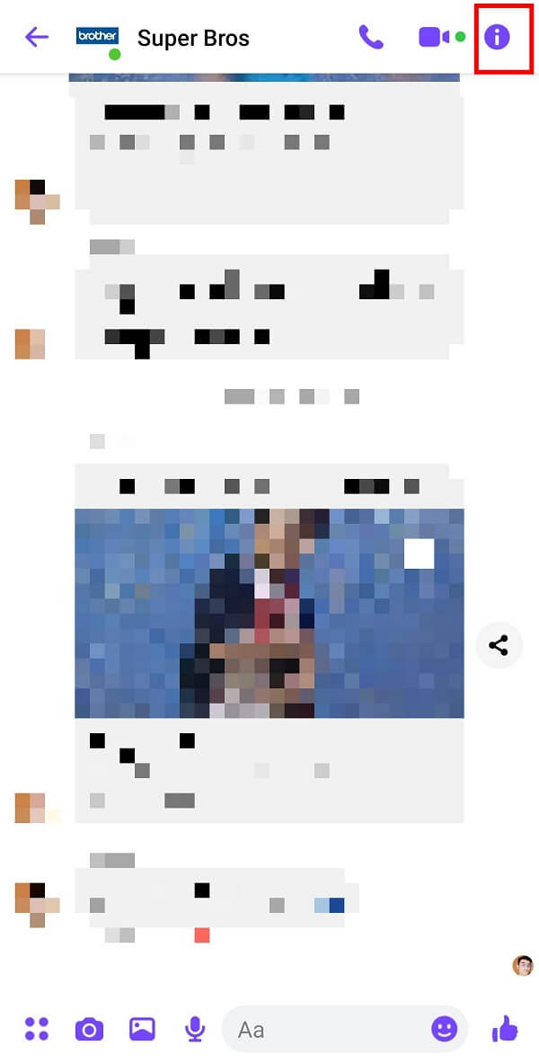 toque no botão “Group Information” disponível no canto superior direito do group chat.