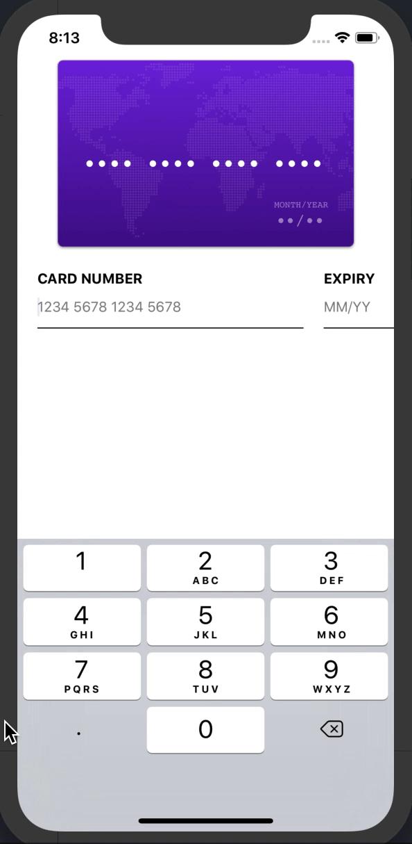 React Native Credit Card Input Interface