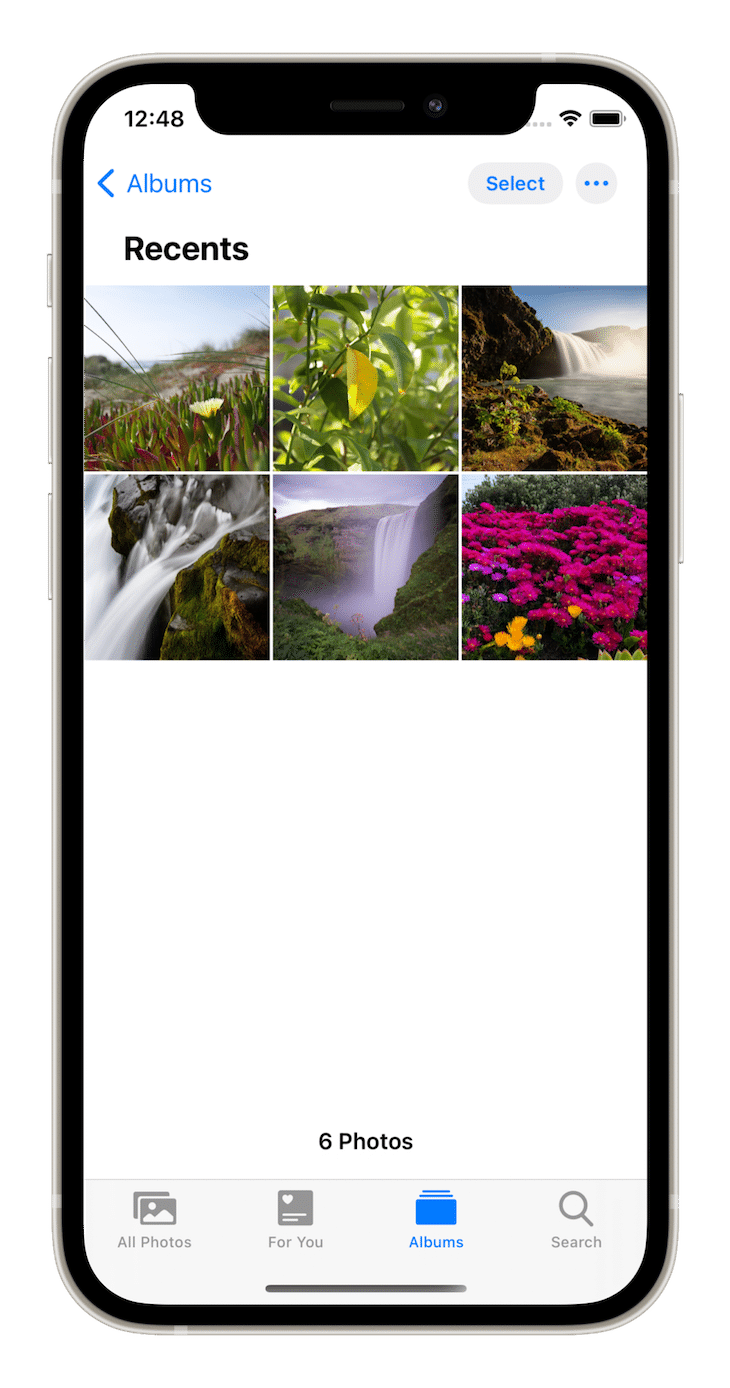 Layout de grade Apple Photos App